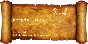 Korpás Lívia névjegykártya